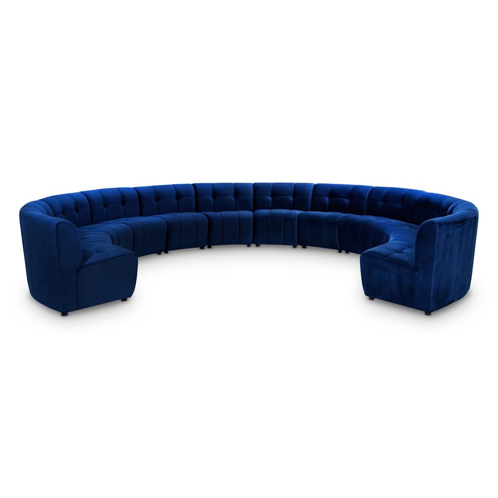Meridian Furniture - Limitless Navy Velvet 12pc. Modular Sectional - 645Navy-12PC veiw 1