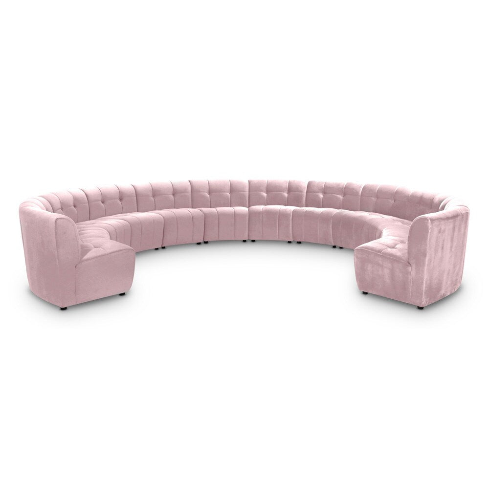 Meridian Furniture - Limitless Pink Velvet 12pc. Modular Sectional - 645Pink-12PC veiw 1
