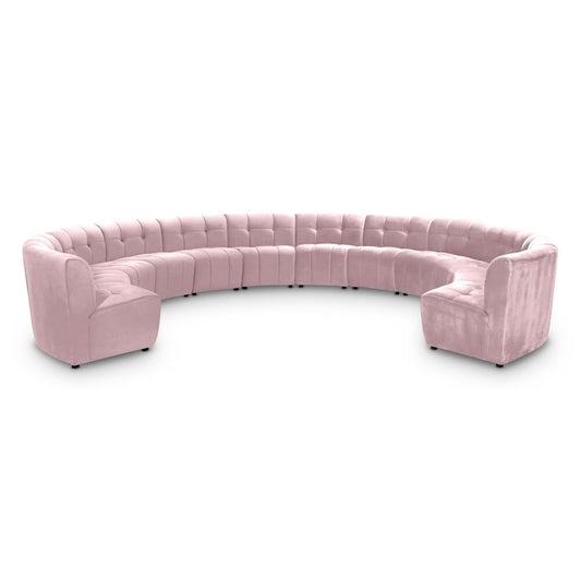 Meridian Furniture - Limitless Pink Velvet 12pc. Modular Sectional - 645Pink-12PC veiw 1