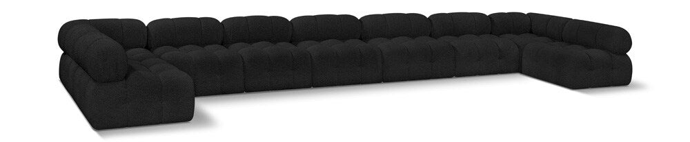 Meridian Furniture - Ames Black Boucle Fabric Modular Sectional - 9Pc - 611Black-Sec9A veiw 1