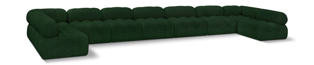 Meridian Furniture - Ames Green Boucle Fabric Modular Sectional - 9Pc - 611Green-Sec9A veiw 1