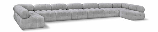 Meridian Furniture - Ames Grey Boucle Fabric Modular Sectional - 9Pc - 611Grey-Sec9A veiw 1