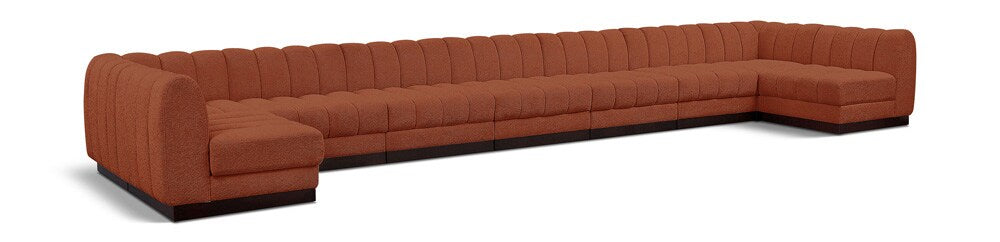 Meridian Furniture - Quinn Cognac Chenille Fabric Modular Sectional - 9Pc - 124Cognac-Sec9A veiw 1