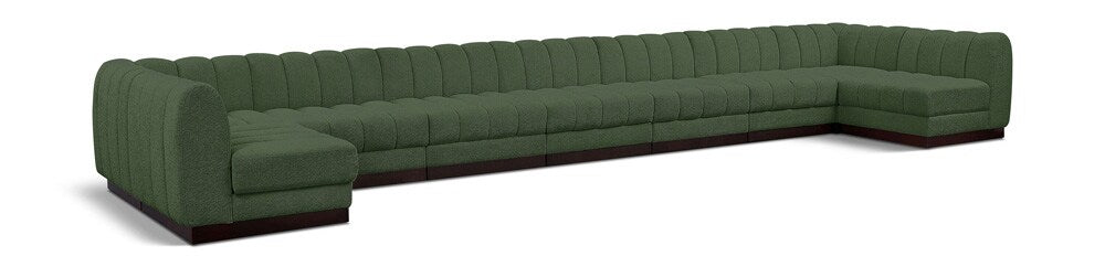 Meridian Furniture - Quinn Green Chenille Fabric Modular Sectional - 9Pc - 124Green-Sec9A veiw 1