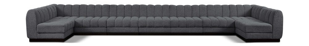 Meridian Furniture - Quinn Grey Chenille Fabric Modular Sectional - 9Pc - 124Grey-Sec9A veiw 1