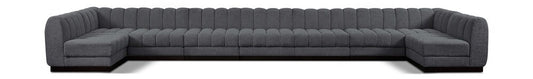 Meridian Furniture - Quinn Grey Chenille Fabric Modular Sectional - 9Pc - 124Grey-Sec9A veiw 1
