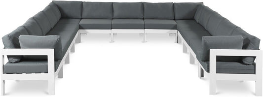 Meridian Furniture - Nizuc Grey Water Resistant Fabric Outdoor Patio Modular Sectional - 13Pc - 375Grey-Sec13A veiw 1