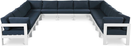 Meridian Furniture - Nizuc Navy Water Resistant Fabric Outdoor Patio Modular Sectional - 13Pc - 375Navy-Sec13A veiw 1