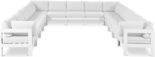 Meridian Furniture - Nizuc White Water Resistant Fabric Outdoor Patio Modular Sectional - 13Pc - 375White-Sec13A veiw 1