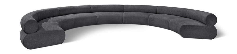 Meridian Furniture - Bale Grey Chenille Fabric Modular Sofa - 7Pc - 114Grey-S7A veiw 1
