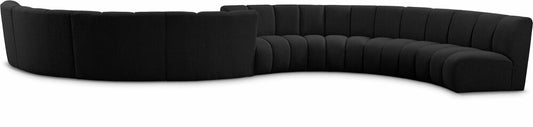 Meridian Furniture - Infinity Black Boucle Fabric 8pc. Modular Sectional - 643Black-S8PC veiw 1