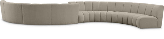 Meridian Furniture - Infinity Brown Boucle Fabric 8pc. Modular Sectional - 643Taupe-S8PC veiw 1