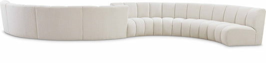 Meridian Furniture - Infinity Cream Boucle Fabric 8pc. Modular Sectional - 643Cream-S8PC veiw 1