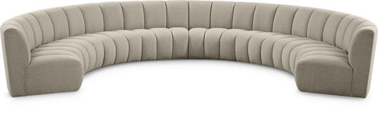 Meridian Furniture - Infinity Brown Boucle Fabric 8pc. Modular Sectional - 643Taupe-8PC veiw 1