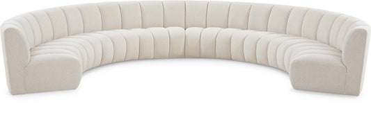 Meridian Furniture - Infinity Cream Boucle Fabric 8pc. Modular Sectional - 643Cream-8PC veiw 1
