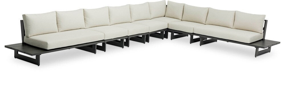 Meridian Furniture - Maldives Cream Water Resistant Fabric Outdoor Patio Modular Sectional - 7Pc - 338Cream-Sec4A veiw 1