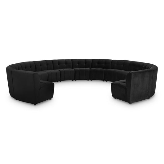 Meridian Furniture - Limitless Black Velvet 13pc. Modular Sectional - 645Black-13PC veiw 1