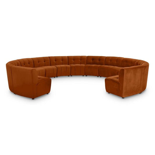 Meridian Furniture - Limitless Cognac Velvet 13pc. Modular Sectional - 645Cognac-13PC veiw 1