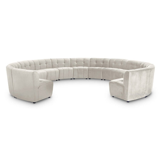 Meridian Furniture - Limitless Cream Velvet 13pc. Modular Sectional - 645Cream-13PC veiw 1