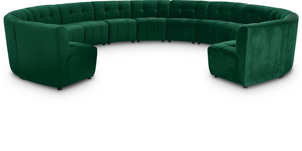 Meridian Furniture - Limitless Green Velvet 13pc. Modular Sectional - 645Green-13PC veiw 1