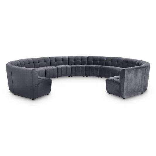 Meridian Furniture - Limitless Grey Velvet 13pc. Modular Sectional - 645Grey-13PC veiw 1