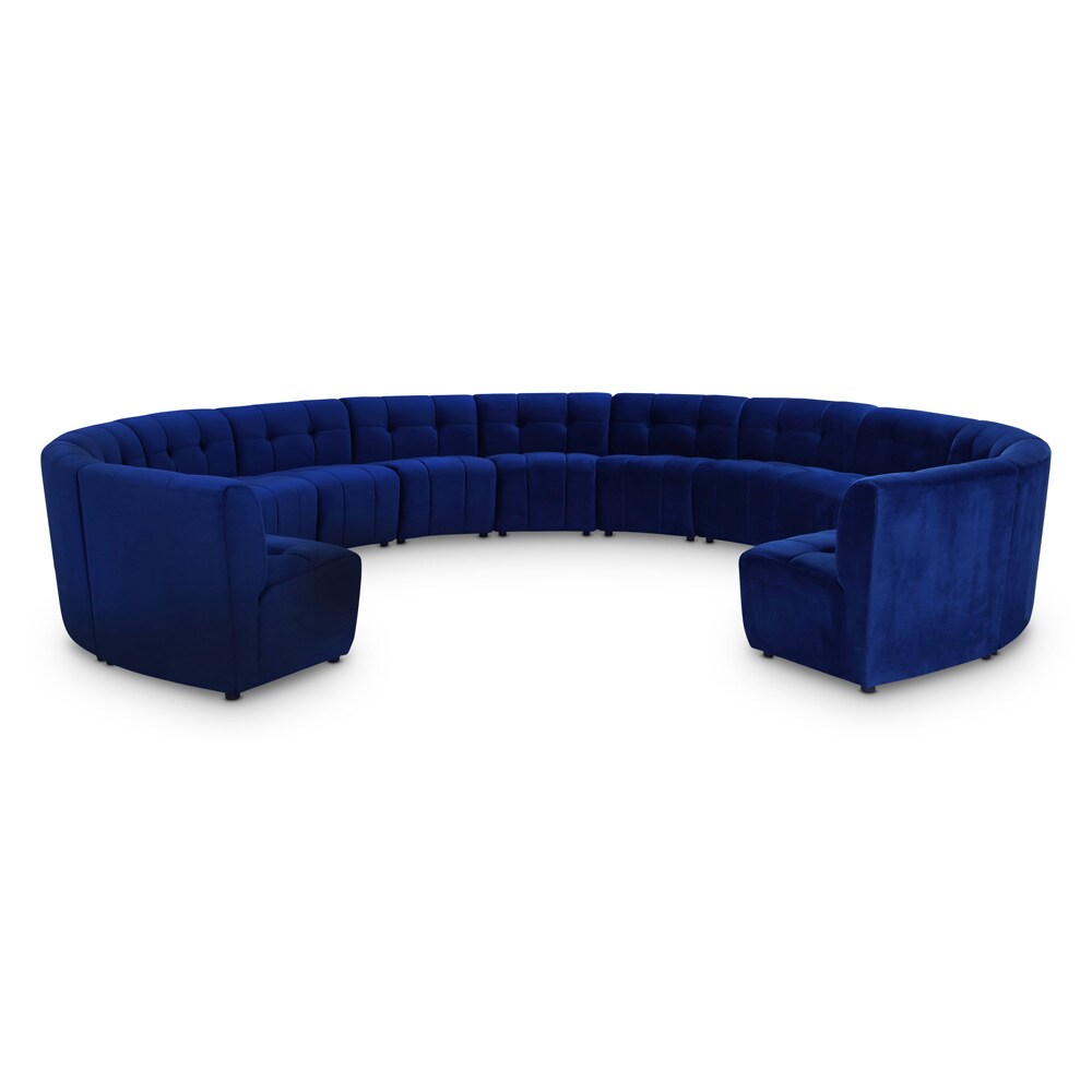Meridian Furniture - Limitless Navy Velvet 13pc. Modular Sectional - 645Navy-13PC veiw 1