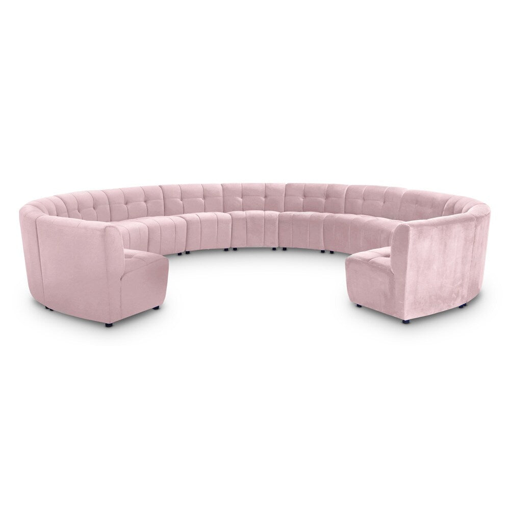 Meridian Furniture - Limitless Pink Velvet 13pc. Modular Sectional - 645Pink-13PC veiw 1