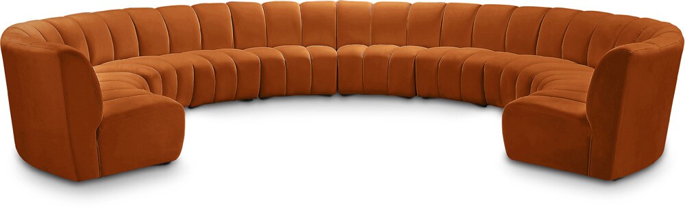 Meridian Furniture - Infinity Cognac Velvet 10pc. Modular Sectional - 638Cognac-10PC veiw 1