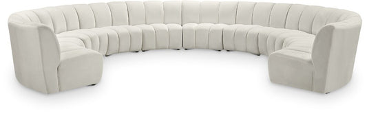 Meridian Furniture - Infinity Cream Velvet 10pc. Modular Sectional - 638Cream-10PC veiw 1