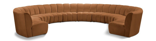 Meridian Furniture - Infinity Saddle Velvet 10pc. Modular Sectional - 638Saddle-10PC veiw 1