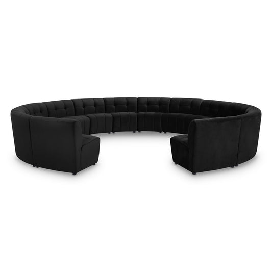 Meridian Furniture - Limitless Black Velvet 14pc. Modular Sectional - 645Black-14PC veiw 1
