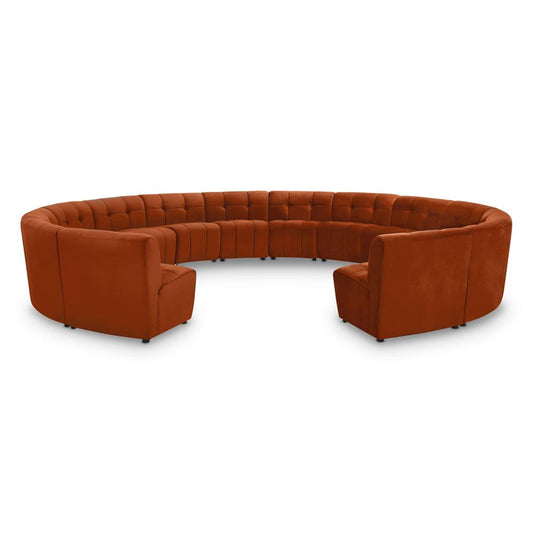 Meridian Furniture - Limitless Cognac Velvet 14pc. Modular Sectional - 645Cognac-14PC veiw 1