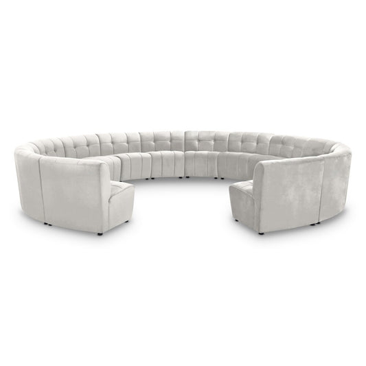 Meridian Furniture - Limitless Cream Velvet 14pc. Modular Sectional - 645Cream-14PC veiw 1