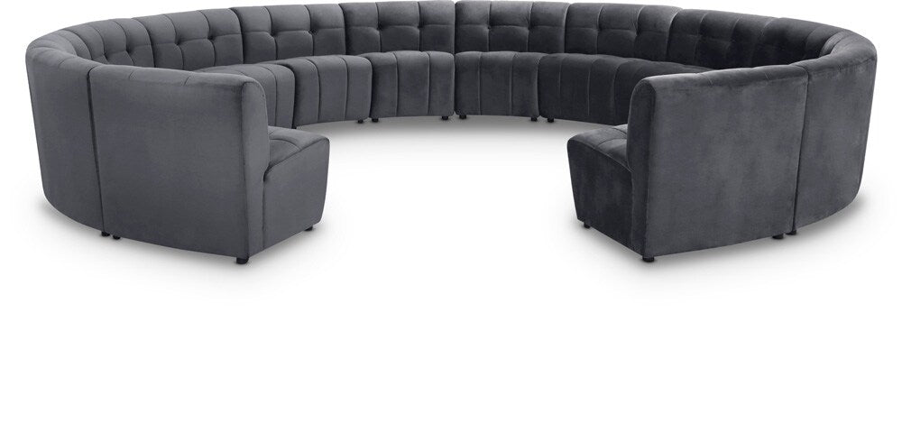 Meridian Furniture - Limitless Grey Velvet 14pc. Modular Sectional - 645Grey-14PC veiw 1