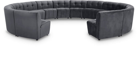 Meridian Furniture - Limitless Grey Velvet 14pc. Modular Sectional - 645Grey-14PC veiw 1