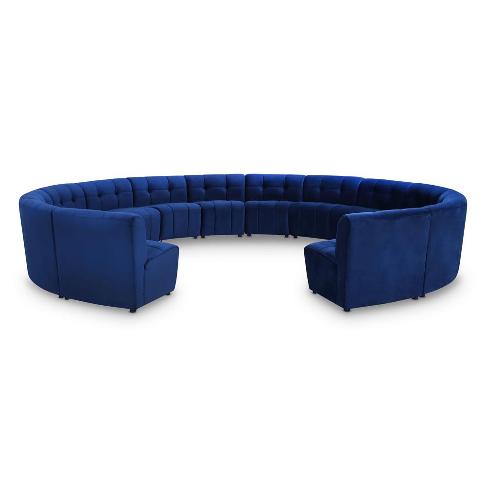 Meridian Furniture - Limitless Navy Velvet 14pc. Modular Sectional - 645Navy-14PC veiw 1