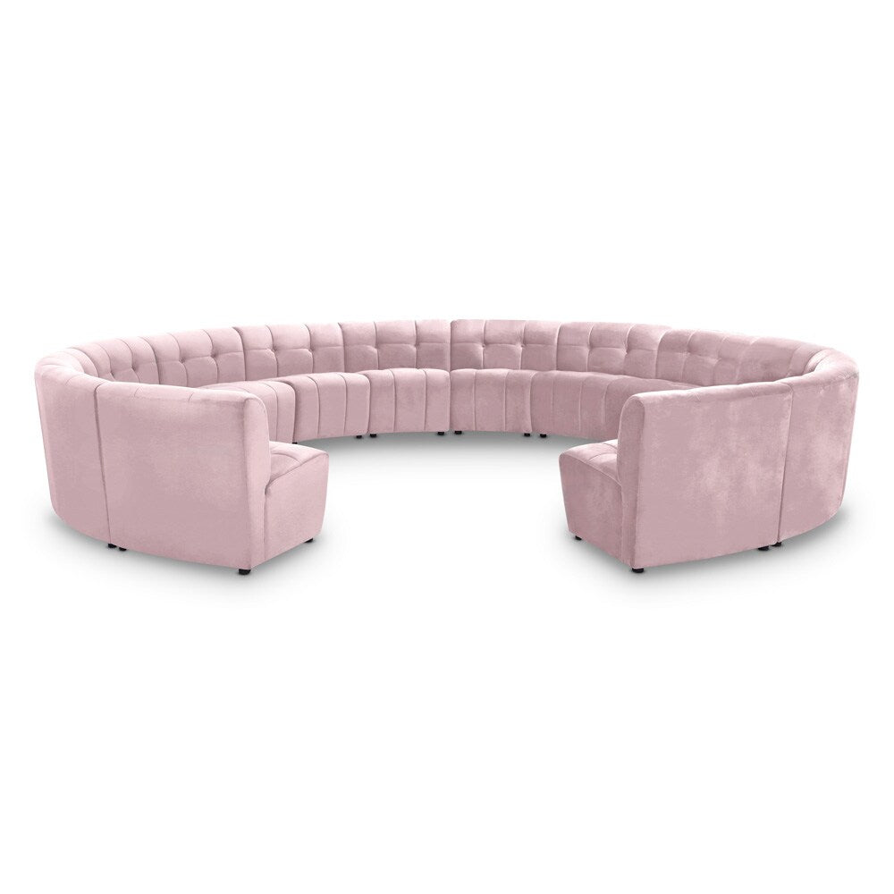 Meridian Furniture - Limitless Pink Velvet 14pc. Modular Sectional - 645Pink-14PC veiw 1