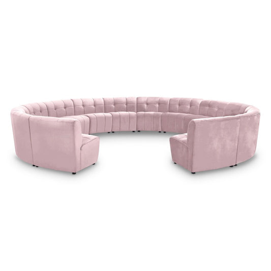 Meridian Furniture - Limitless Pink Velvet 14pc. Modular Sectional - 645Pink-14PC veiw 1
