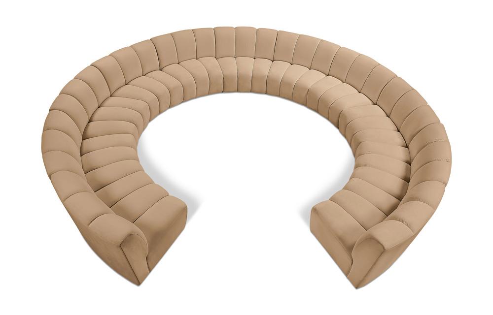 Meridian Furniture - Infinity Camel Velvet 11pc. Modular Sectional - 638Camel-11PC veiw 1