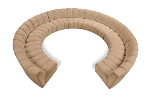 Meridian Furniture - Infinity Camel Velvet 11pc. Modular Sectional - 638Camel-11PC veiw 1