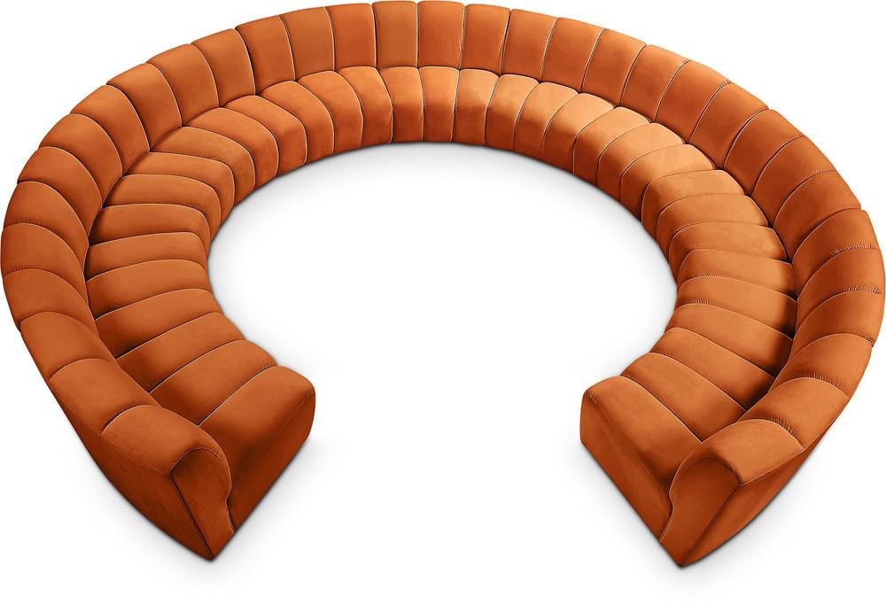 Meridian Furniture - Infinity Cognac Velvet 11pc. Modular Sectional - 638Cognac-11PC veiw 1