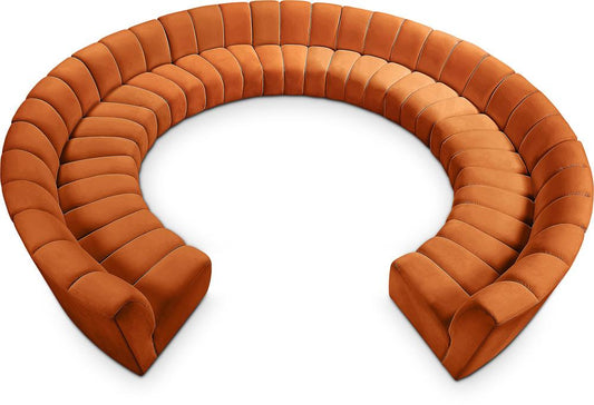 Meridian Furniture - Infinity Cognac Velvet 11pc. Modular Sectional - 638Cognac-11PC veiw 1