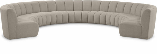 Meridian Furniture - Infinity Brown Boucle Fabric 9pc. Modular Sectional - 643Taupe-9PC veiw 1