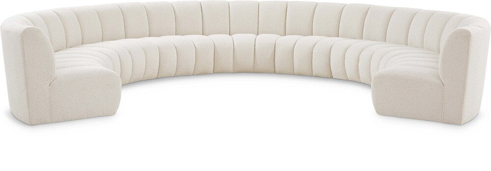 Meridian Furniture - Infinity Cream Boucle Fabric 9pc. Modular Sectional - 643Cream-9PC veiw 1