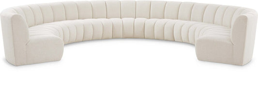 Meridian Furniture - Infinity Cream Boucle Fabric 9pc. Modular Sectional - 643Cream-9PC veiw 1