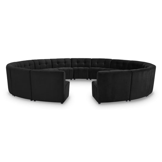Meridian Furniture - Limitless Black Velvet 15pc. Modular Sectional - 645Black-15PC veiw 1