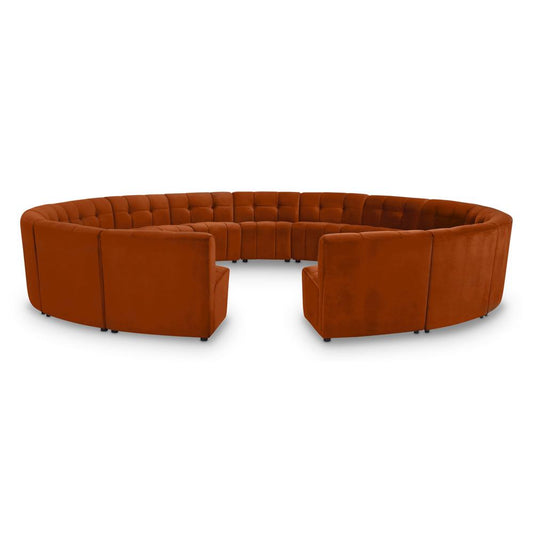 Meridian Furniture - Limitless Cognac Velvet 15pc. Modular Sectional - 645Cognac-15PC veiw 1