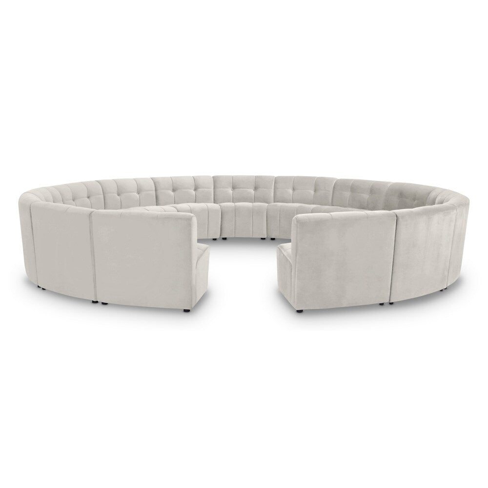 Meridian Furniture - Limitless Cream Velvet 15pc. Modular Sectional - 645Cream-15PC veiw 1