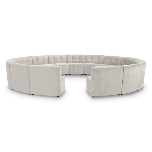 Meridian Furniture - Limitless Cream Velvet 15pc. Modular Sectional - 645Cream-15PC veiw 1