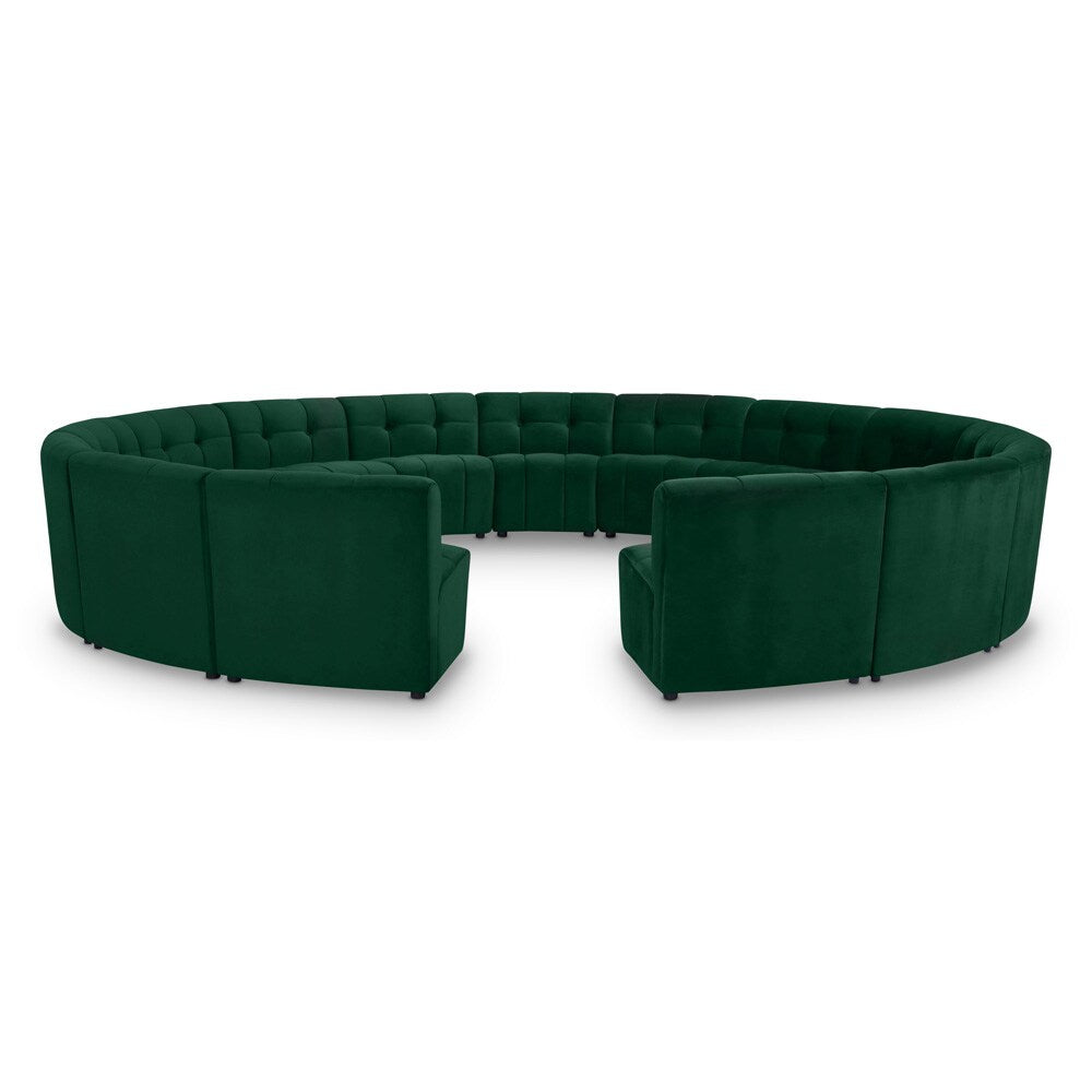 Meridian Furniture - Limitless Green Velvet 15pc. Modular Sectional - 645Green-15PC veiw 1